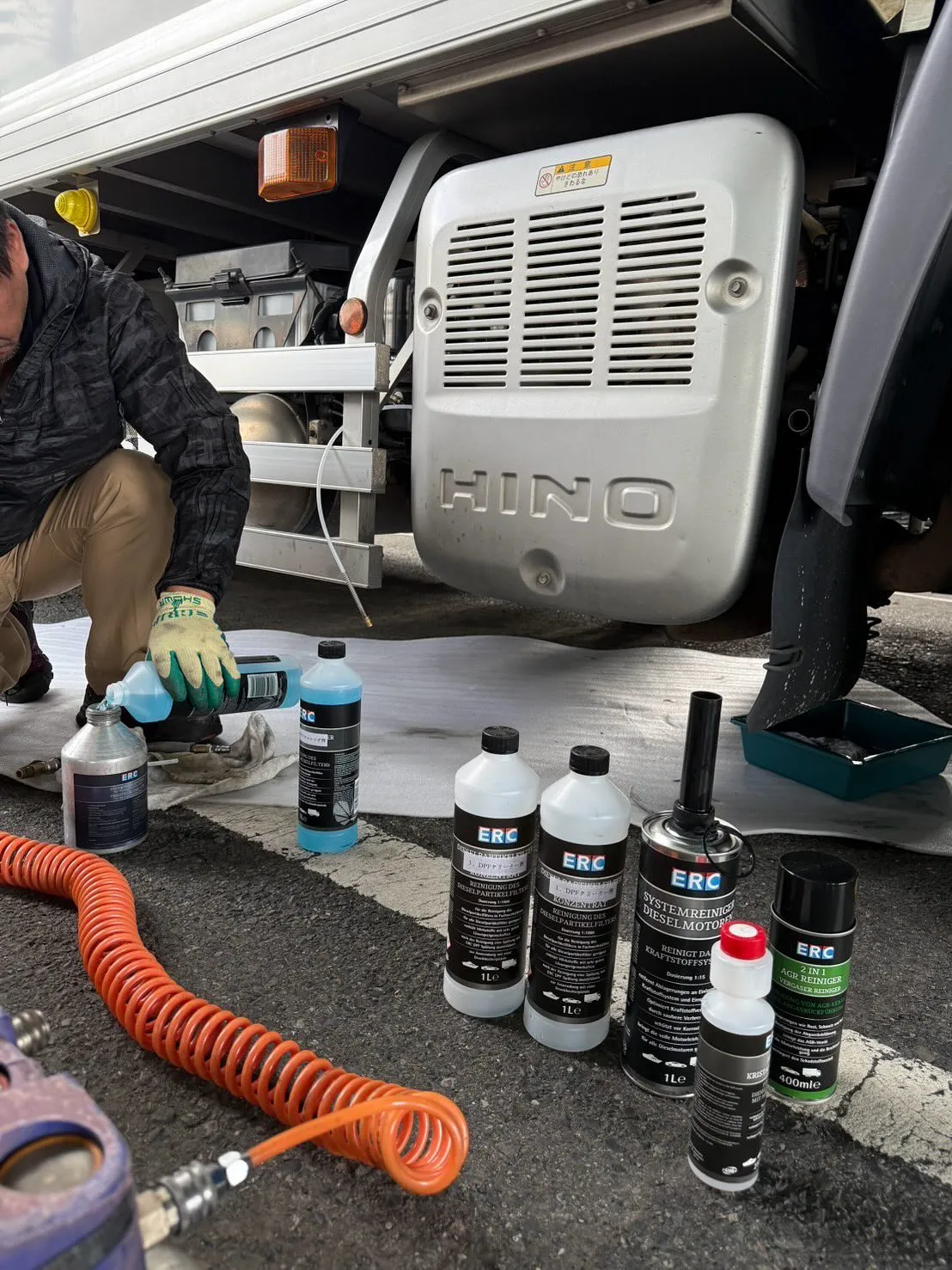 日野プロフィア　エンジン・DPRクリーニング@福岡県福岡市