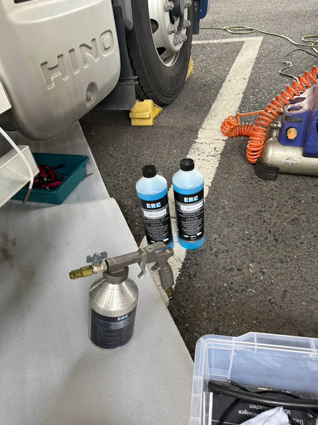 日野プロフィア　エンジン・DPRクリーニング@福岡県福岡市